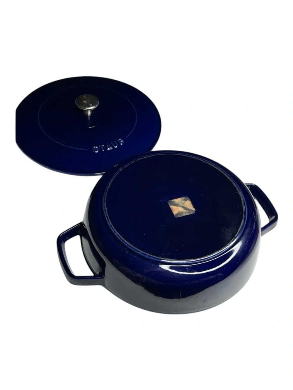 Staub 𖦹 Enameled Cast Iron Braiser with Enamel Lid 𖦹 Glossy Sapphire 𖦹 2L 3.5Q 𖦹